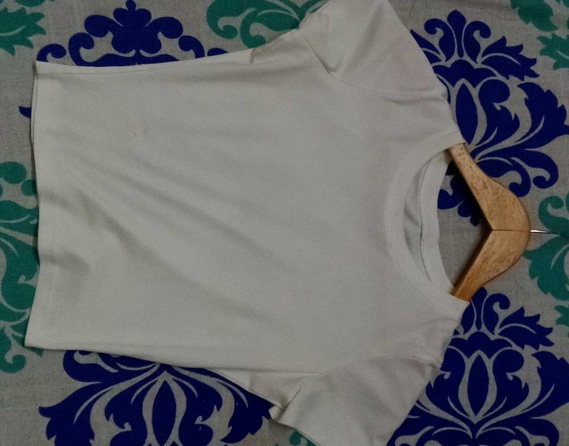 White Skim Fitted  Top Dupe