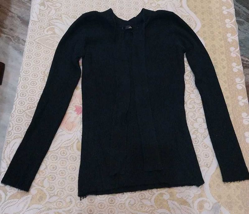 Black Long Sleeve Knit Top