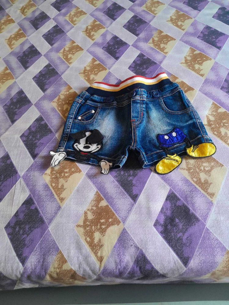 Cute Mickey Mouse Denim Shorts