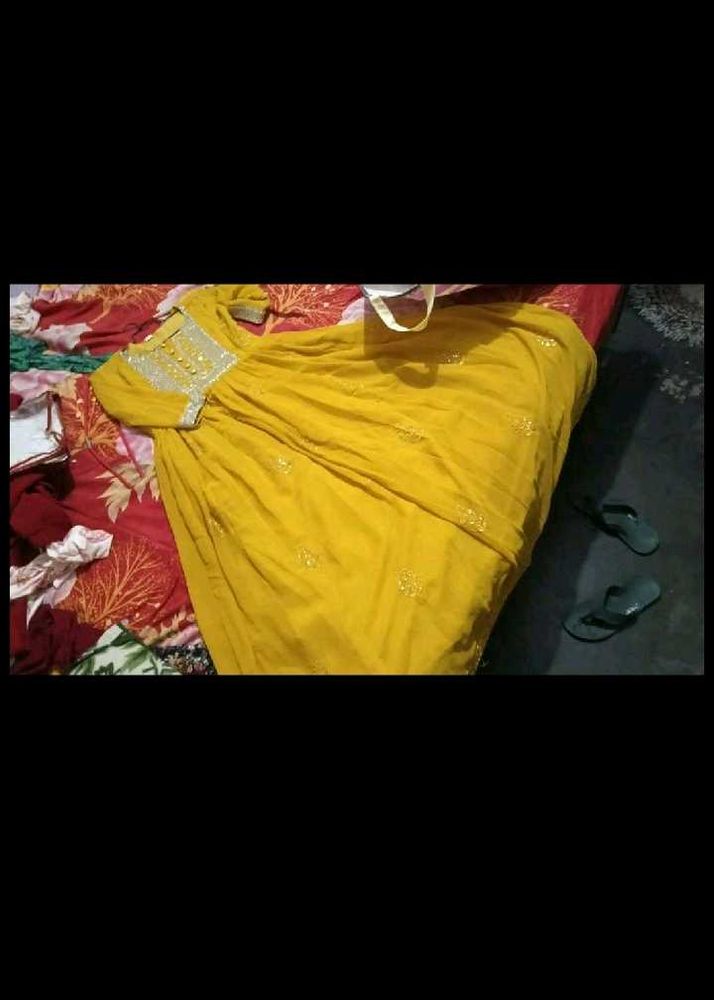 Yellow Embroidered Kurta