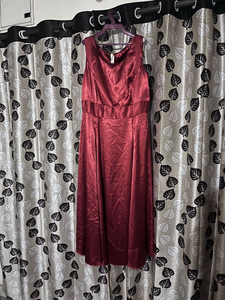 Rust Satin Gown