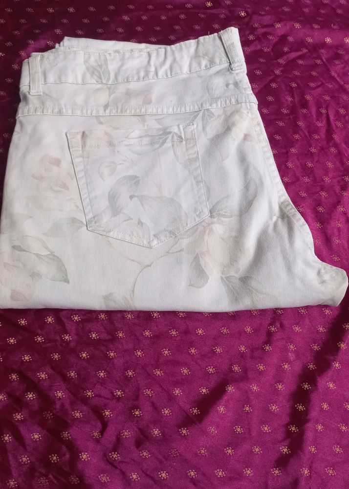 Floral Print Jeans