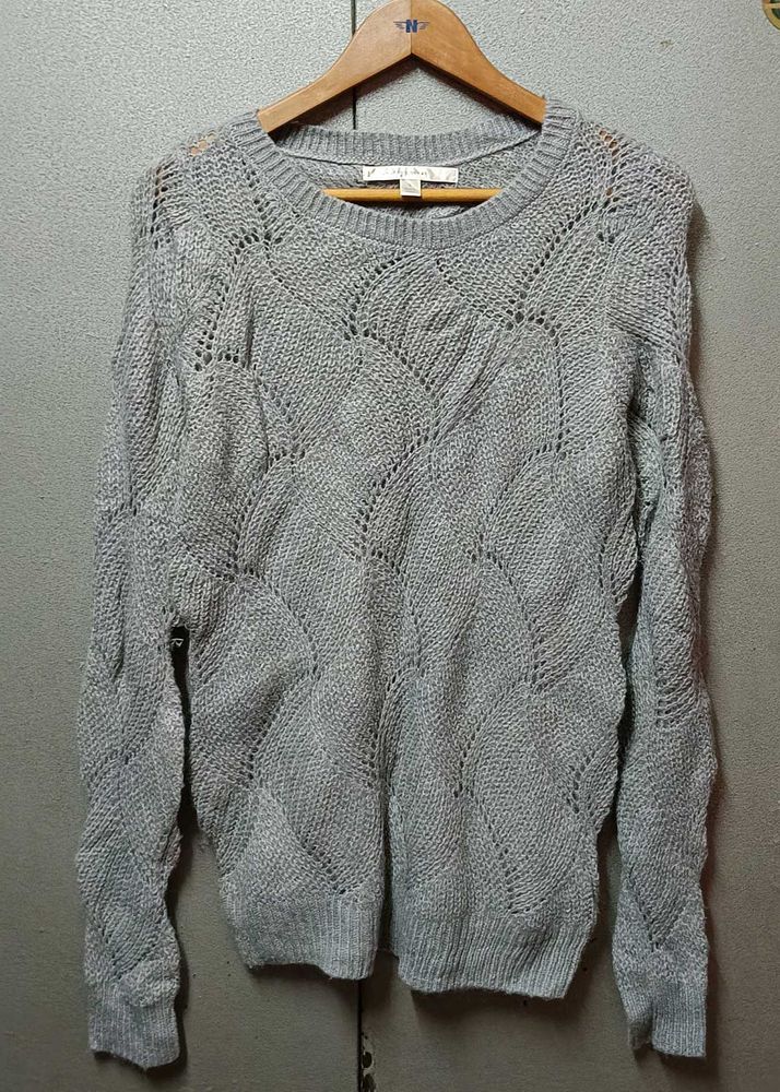 Branded Grey Knit Sweater