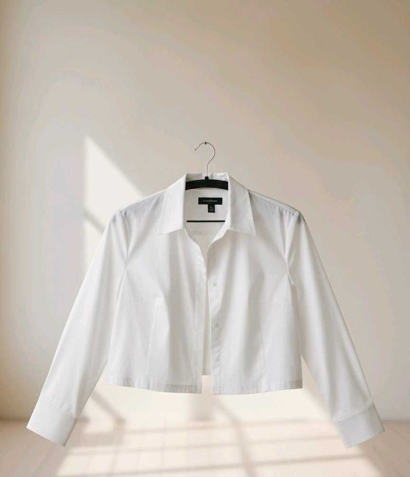 White Crop Top Shirt