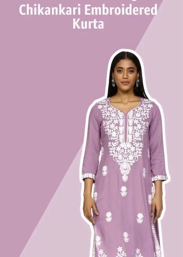 ChikanKari Embroidered Kurta