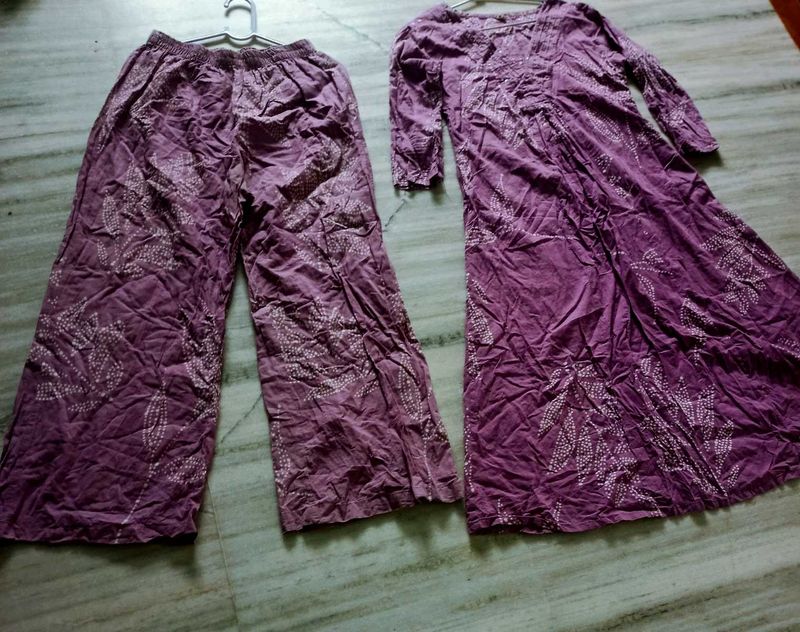 Purple Kurta Set