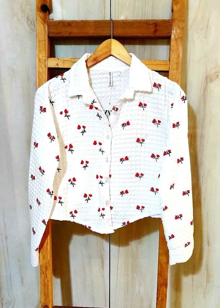 Floral Print Shirt Bust Size-36-M