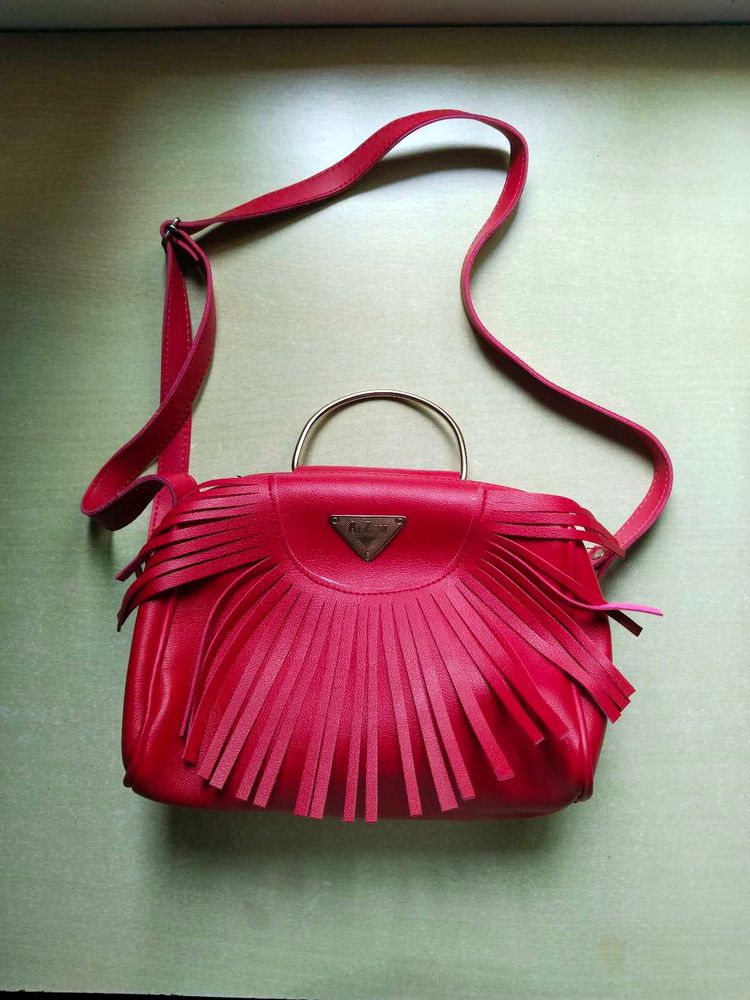 Red Fringe Handbag