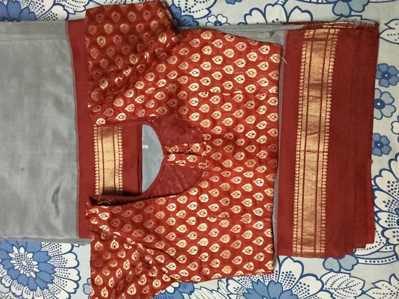 GentlyUsed DharmavaramPattu GreyWithRedBorder Sare
