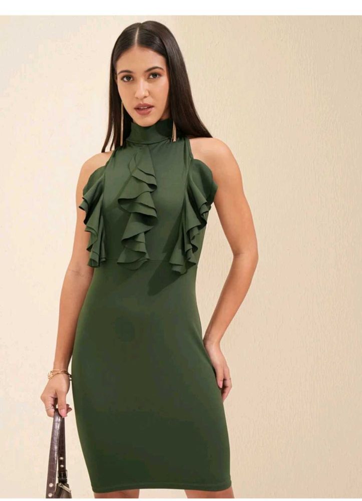 With tag Olive Ruffle Dress