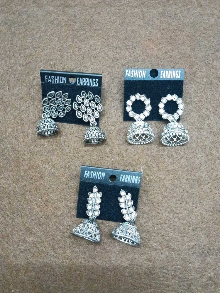 Combo of 3 Fashion Jhumka Earrings
