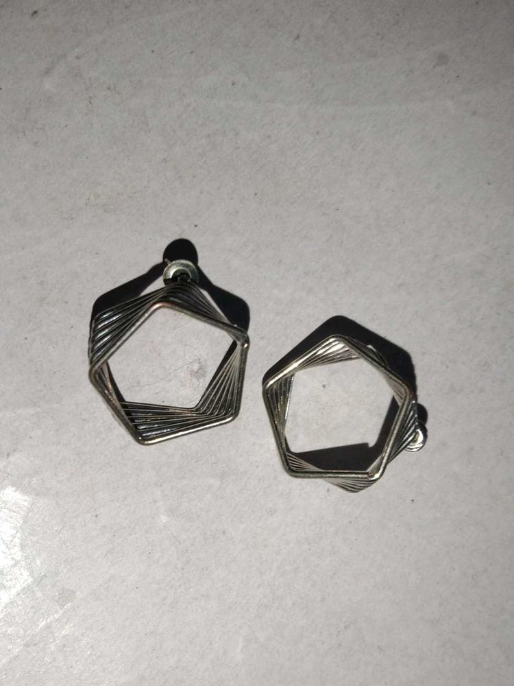 Geometric Silver Earrings