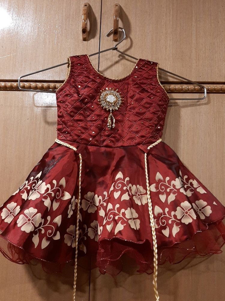 Maroon Baby Girl Frock