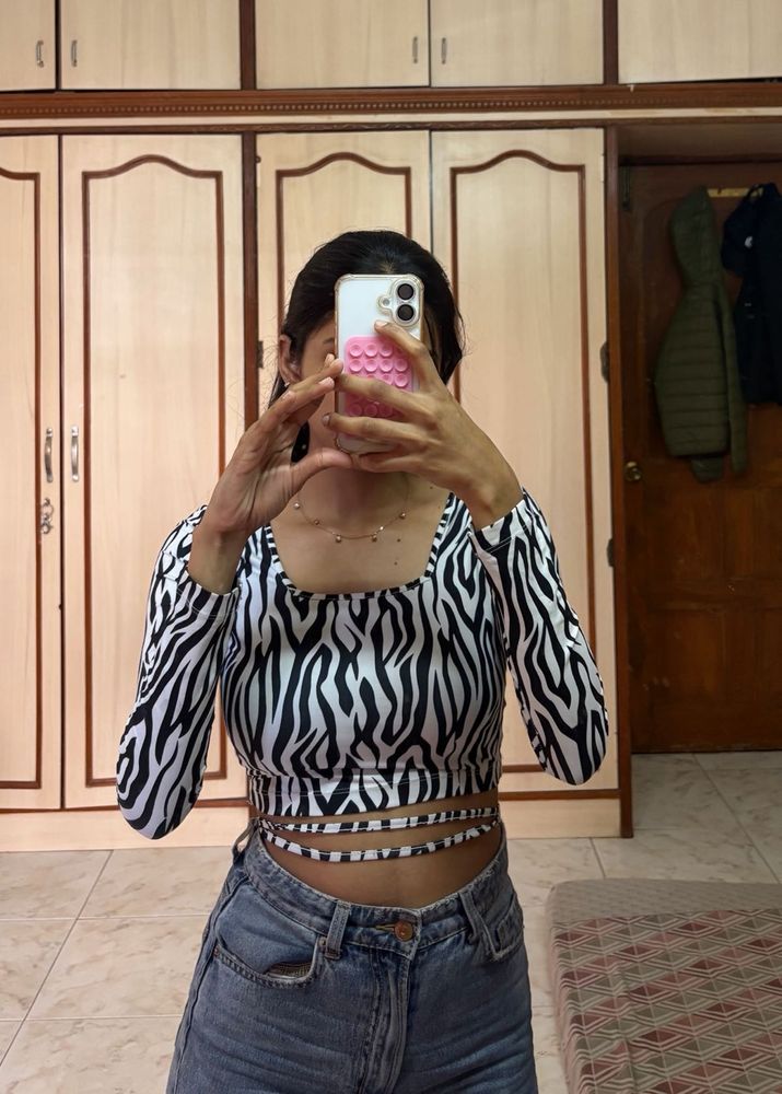 Zebra Print Crop Top