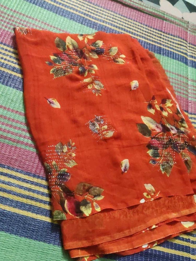 Floral Print Saree