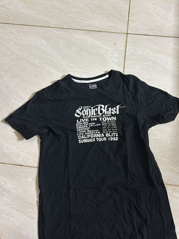 Black Round Neck T Shirt