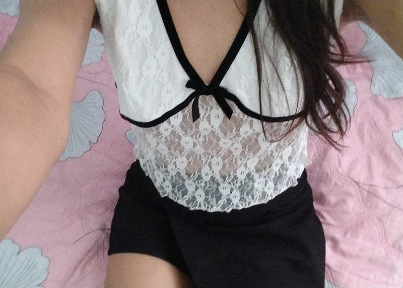 Clearance Pinteresty Newme Mesh Bow Top