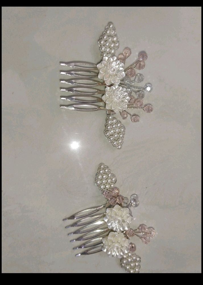 Pearl Floral Hair Combs (Set of 2)