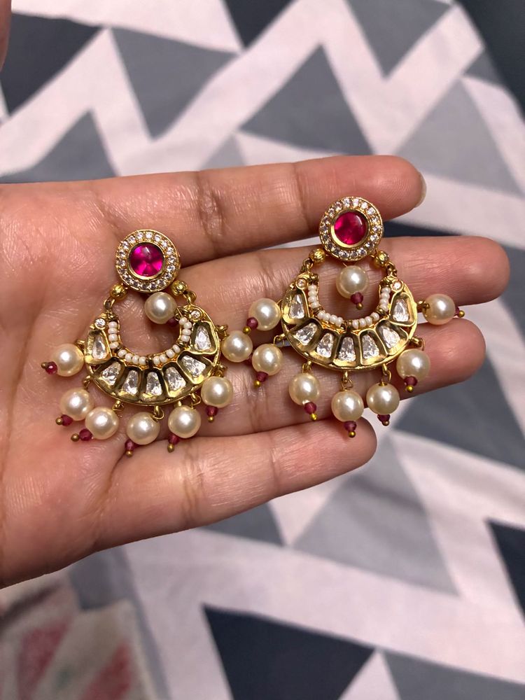 Elegant Pearl &amp; Stone Earrings