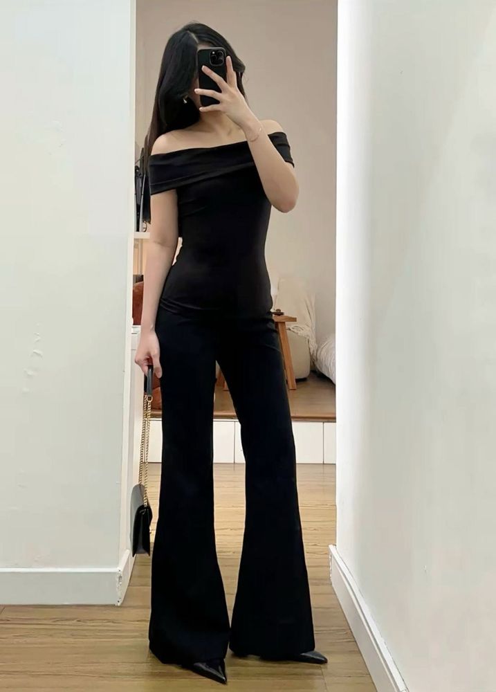 Black Off Shoulder Trendy