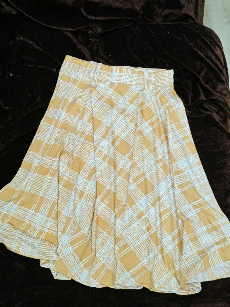 Checked A-Line Skirt