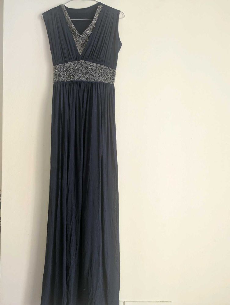 Elegant Navy Blue Maxi Dress