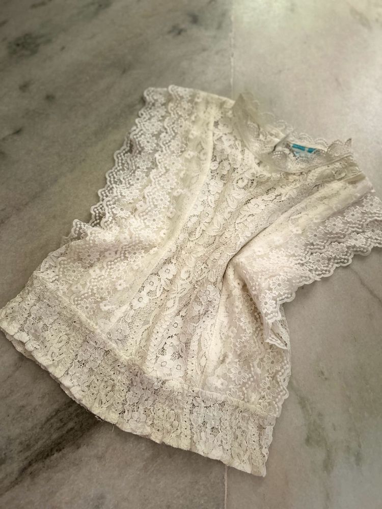 Lace Overlay Top