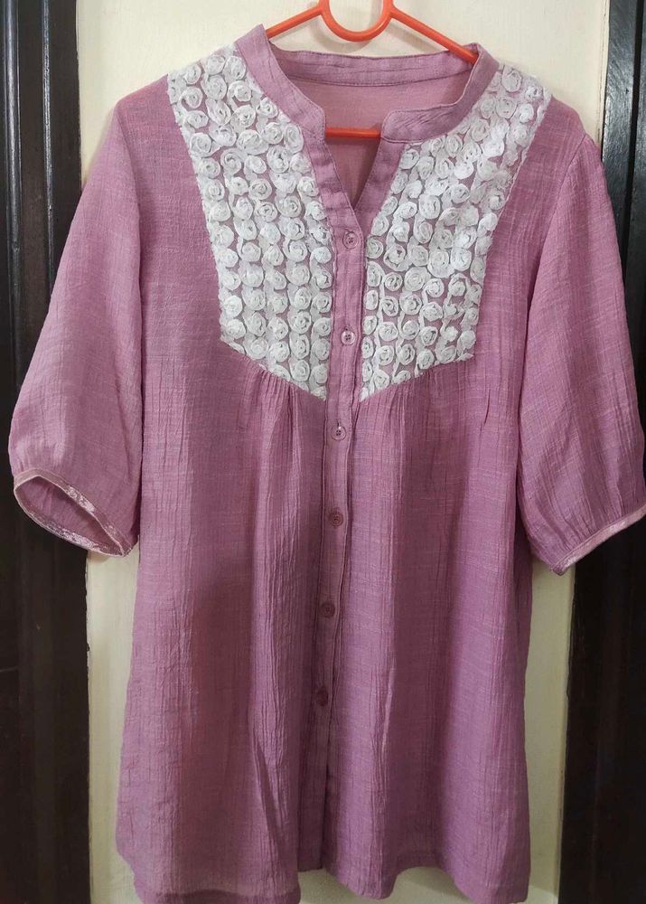 Elegant Mauve Top Size M