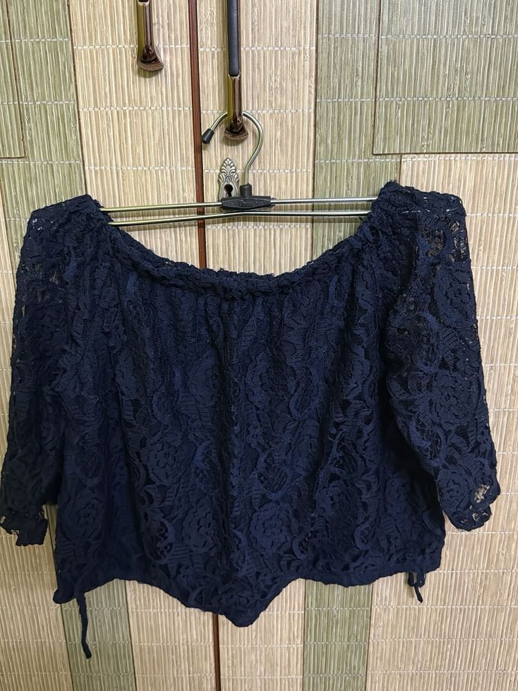 Lee Cooper Navy Blue Off shoulder Top