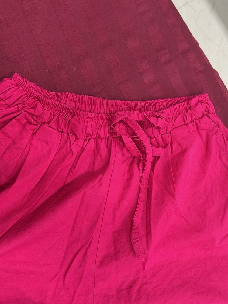 Pink Cargo Style Joggers