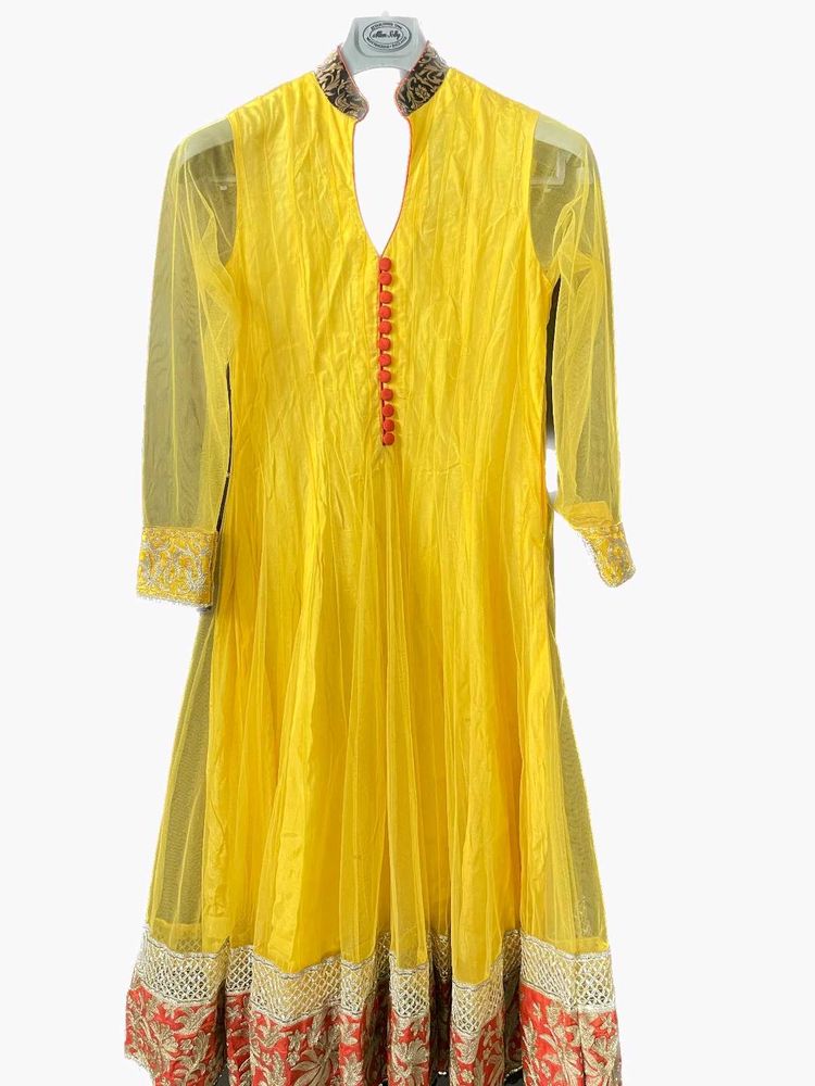 Yellow Embroidered Anarkali