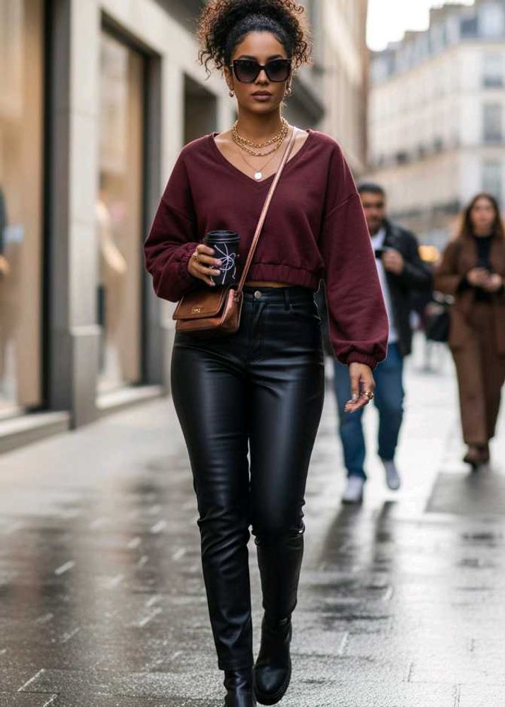 shein rust full sleeve top winter perfect