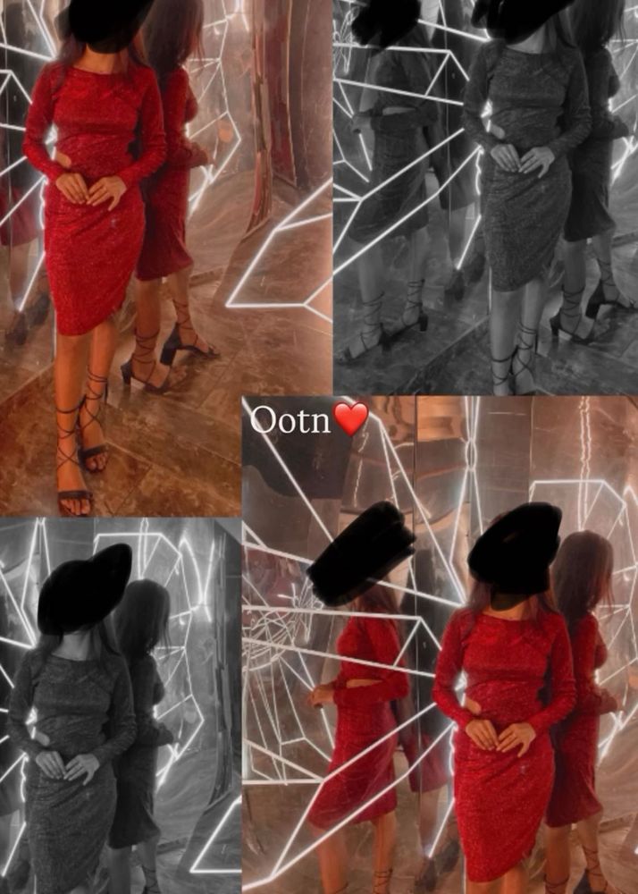 Red Sequin Bodycon Dress