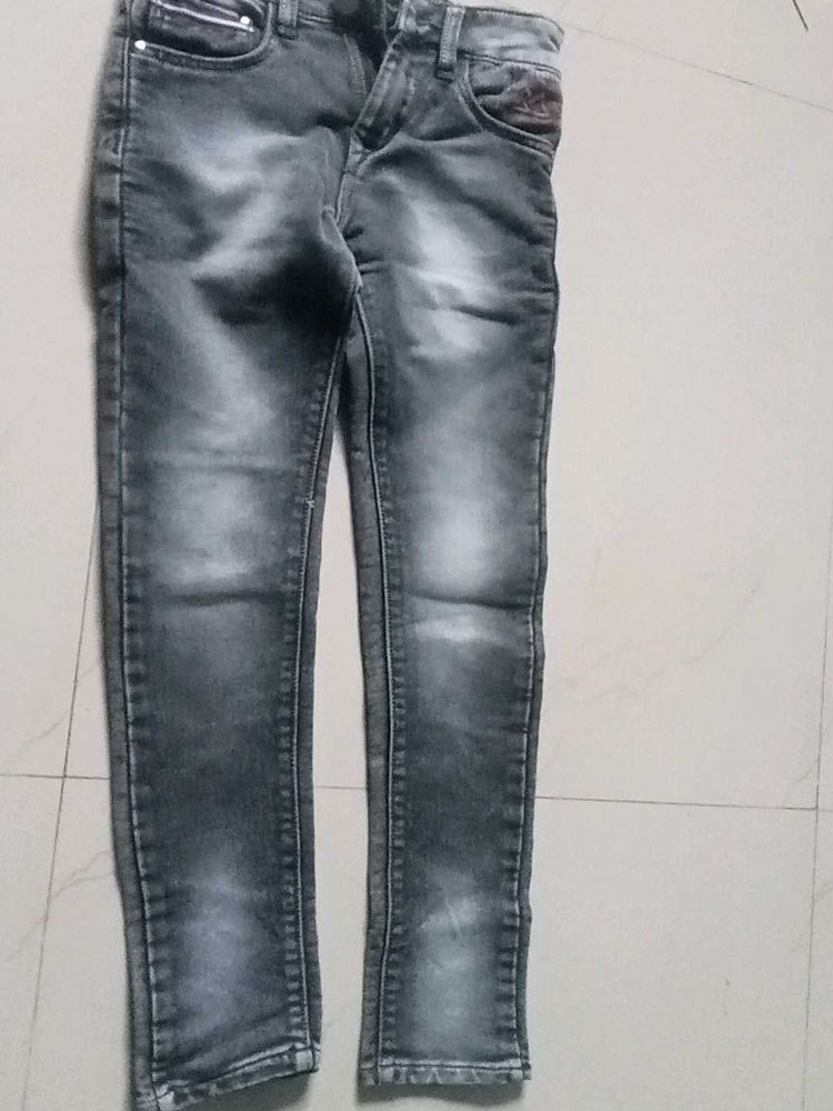 Gray Wash Denim Jeans