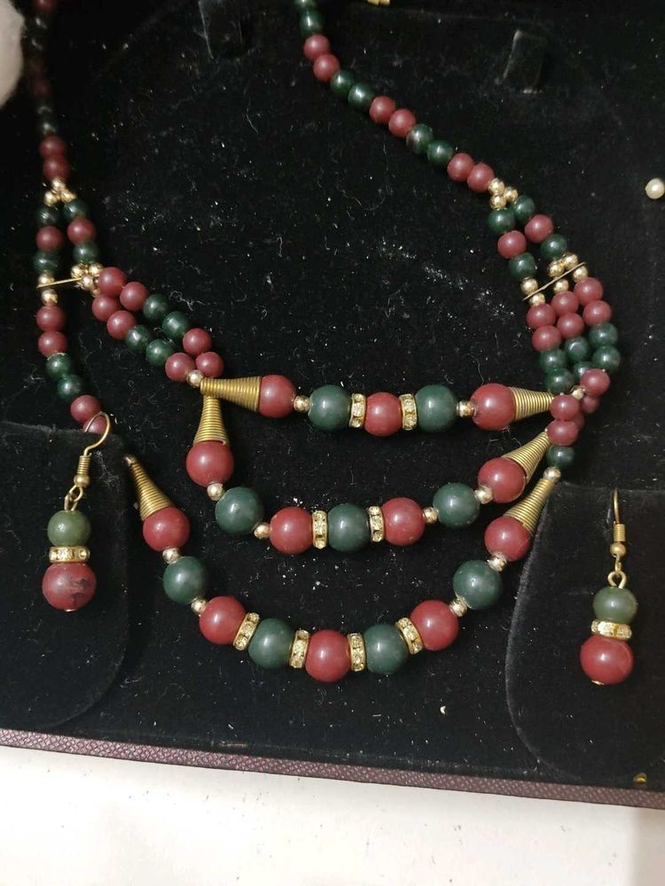 Beaded Necklace &amp; Earring Set
