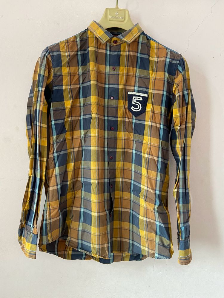 Checked Slim Fit Cotton Shirt
