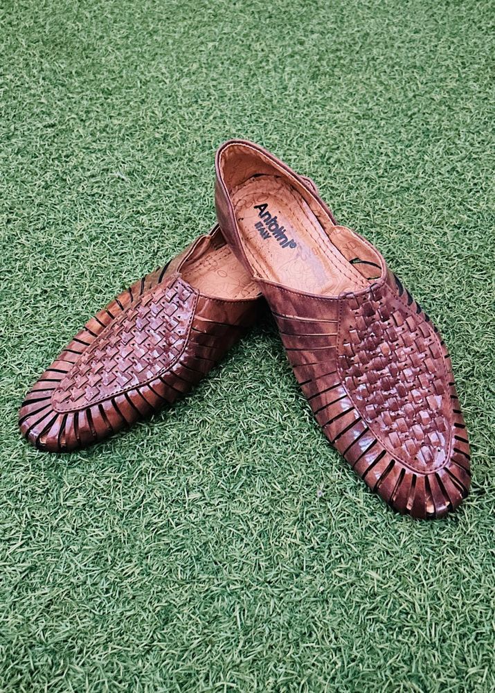 Brown Woven Loafers
