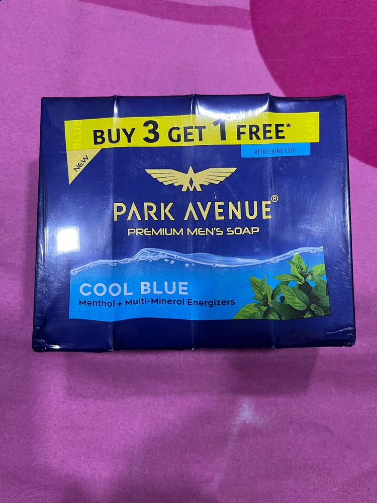 Park Avenue Premium Men Cool Blue Soap Pack Of 4