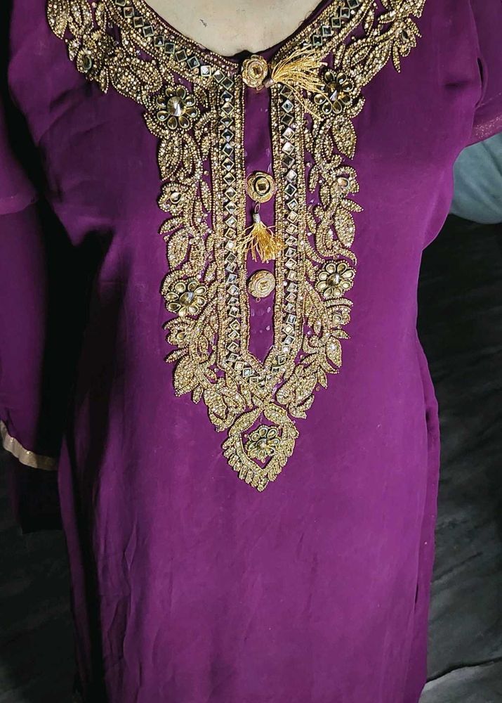 embroidered suit duptta palazzo