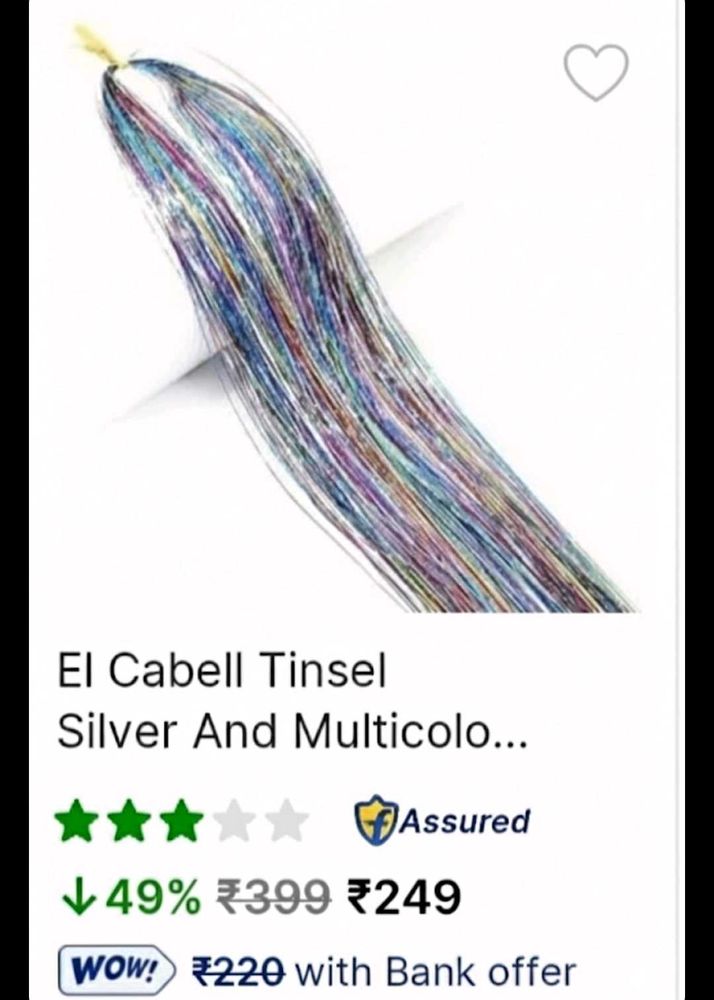 🔥HOT DEAL🔥Silver And Multicolour Tinsel Hair