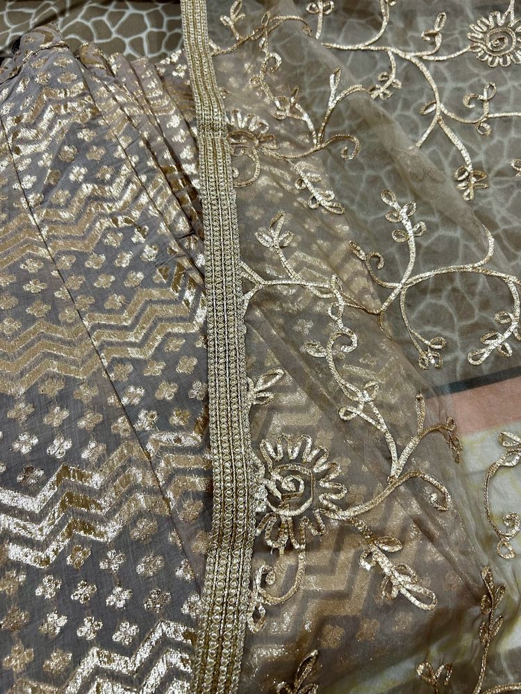 Heavy Palazzo And Gota Work Matching Dupatta Combo