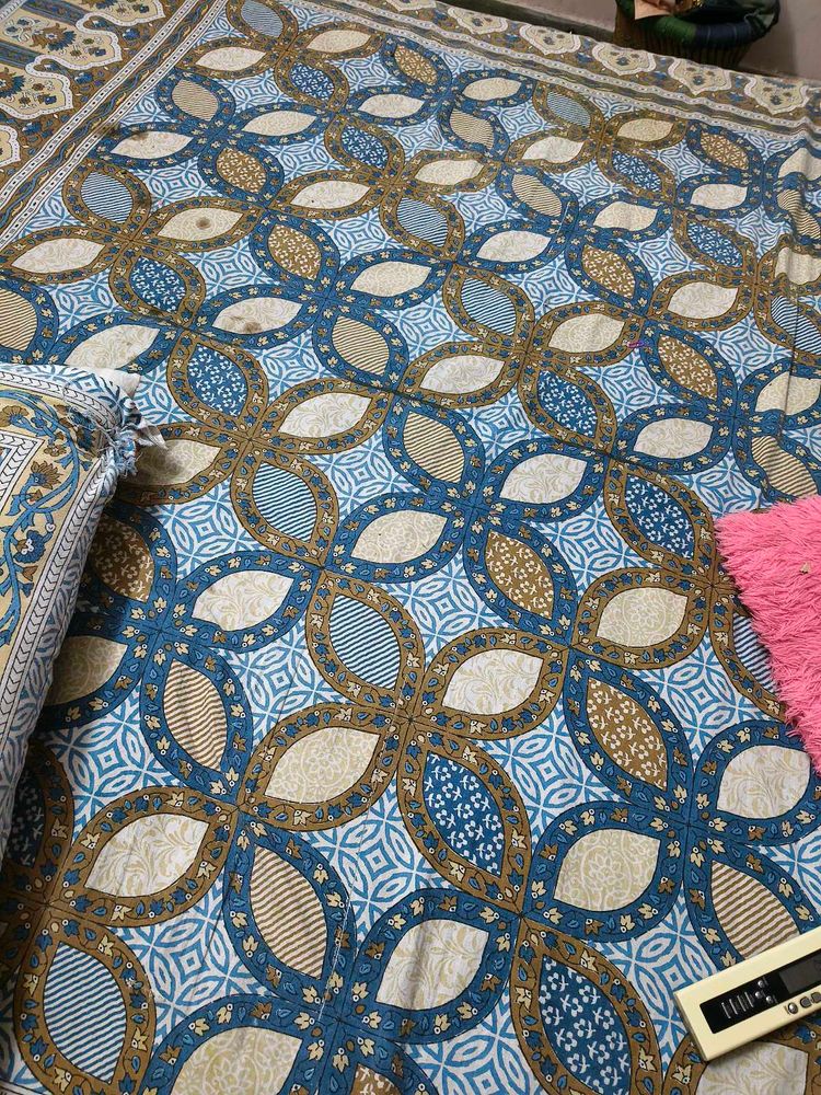 Beautiful Cotton Double Bedsheet &amp; 2 Pillow Cover
