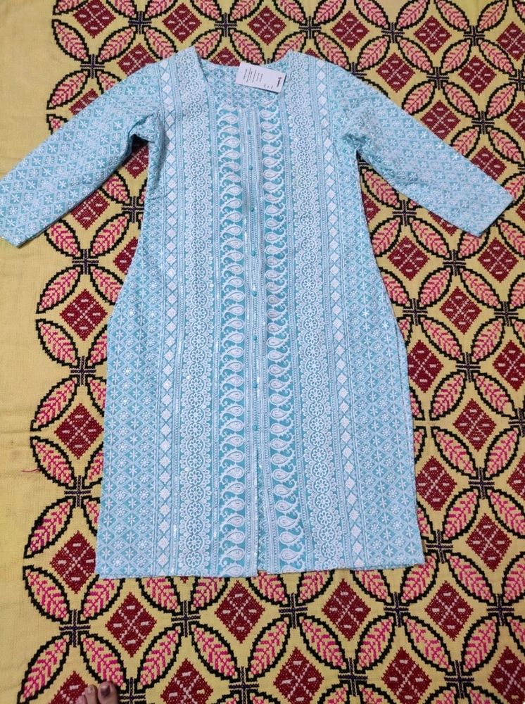 Blue chikankari Kurta
