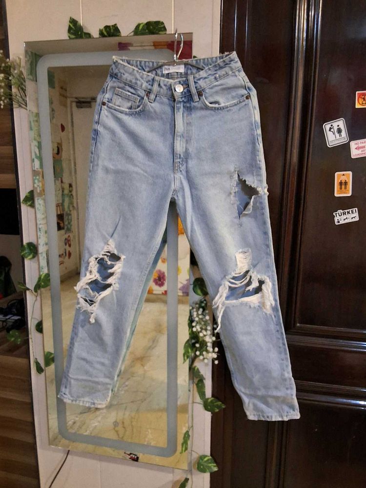 Distressed Denim Jeans