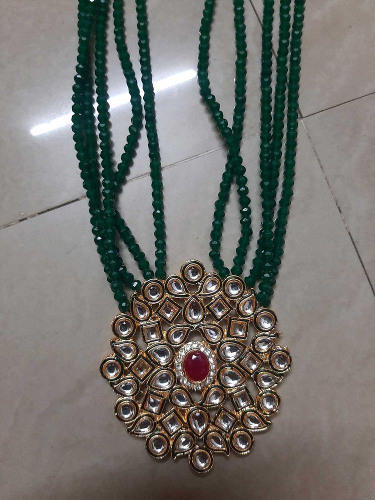 Green Long Set Jwellery