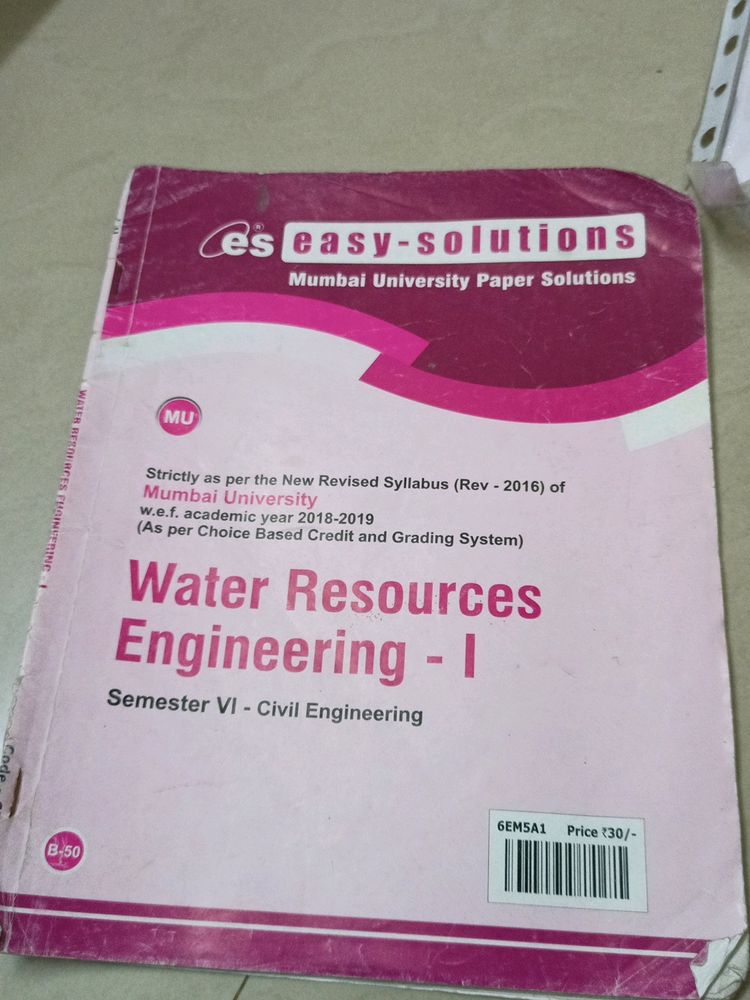 Water Resources Engineering 1 Sem 6