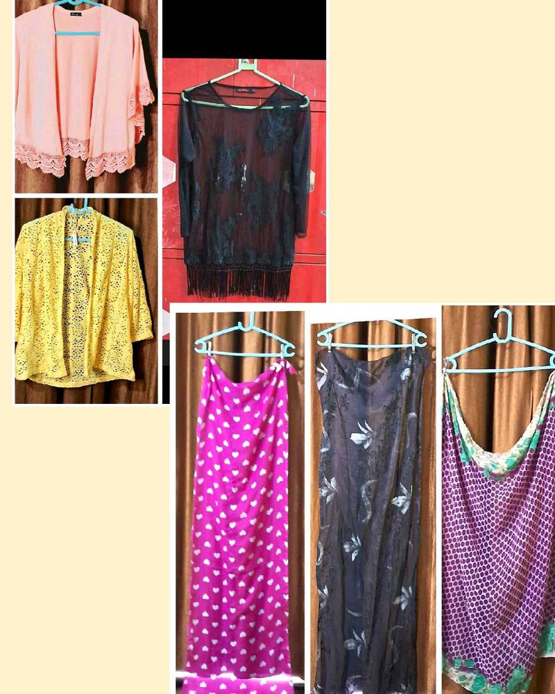 Combo Of 6, 2 Shrugs, 1 Top Size 42 Inches n 3 Sto