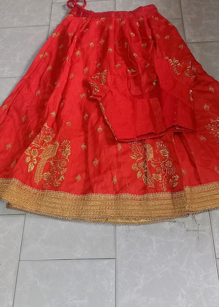 Owmen , Girls Beautiful Red Colour Lehanga