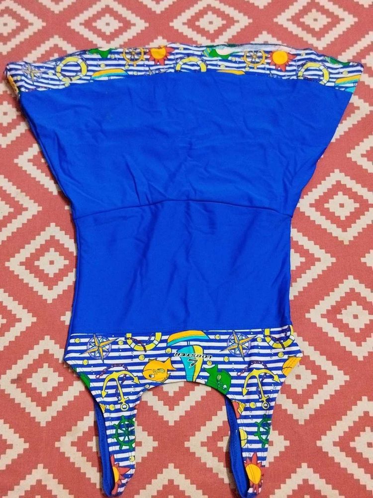 Blue Patterned Swimsuit