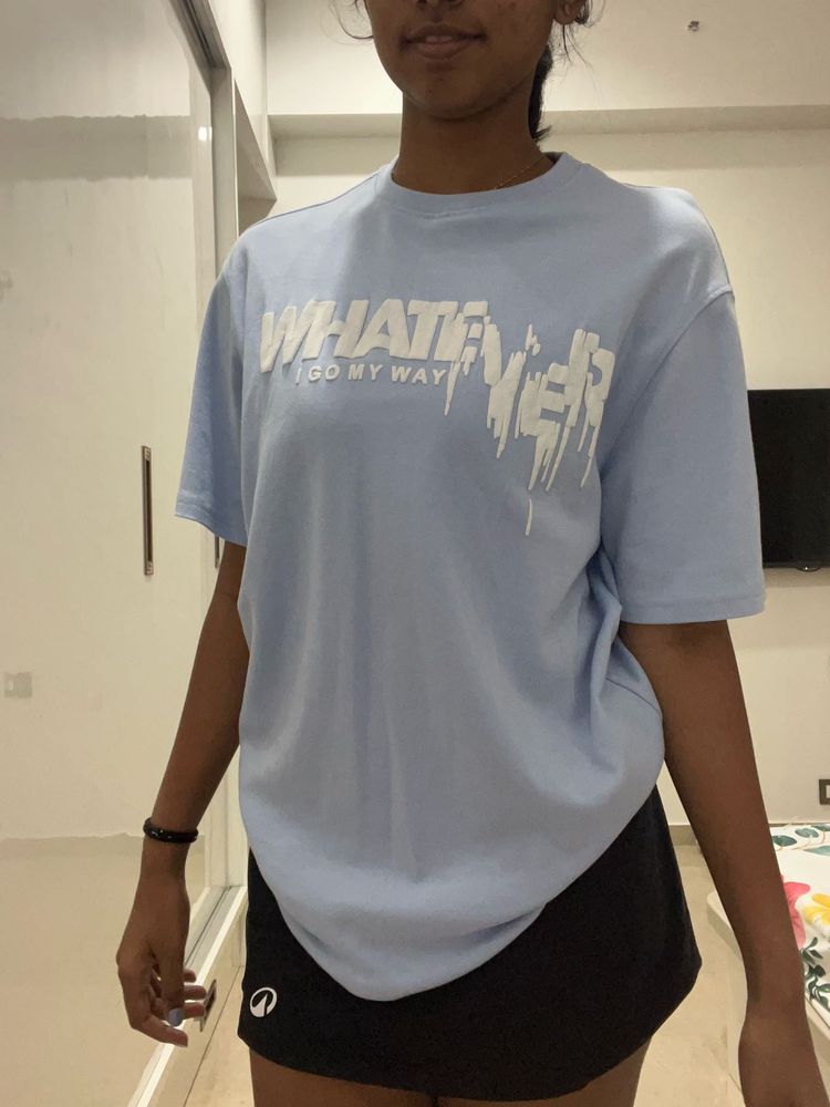 Trendy Blue Graphic T-shirt